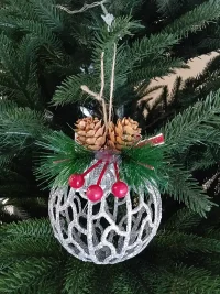 Купити ялинкову кулю, куля новорічна, новорічна куля з декором, ялинкова куля, Куля на ялинку, шар на елку